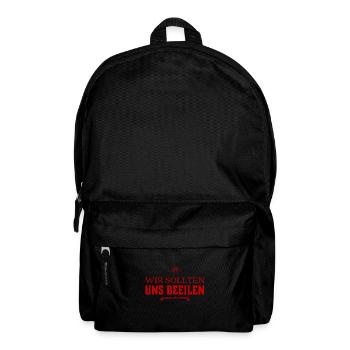 wir lassen uns keine Zeit - Rucksack - Schwarz - Vorne