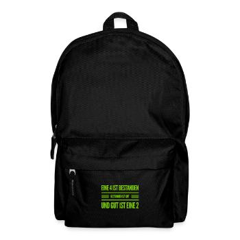 eine 4 ist bestanden - Rucksack - Schwarz - Vorne