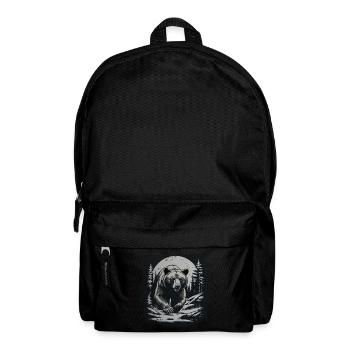 Bear Scandinavia Brown Bear Moon Forest Nature Sweden - Backpack - black - Front