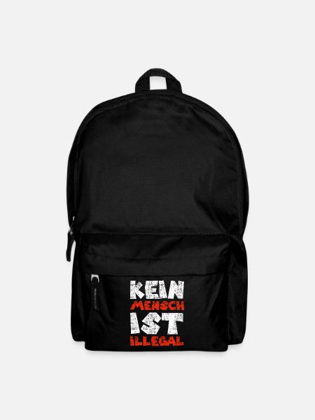 Kein Mensch ist illegal - Rucksack - Schwarz