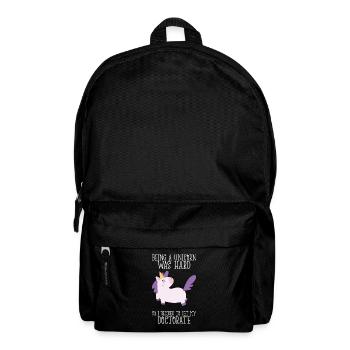 Licorne de doctorat disant cadeau universitaire - Sac à dos - noir - Devant