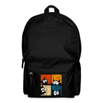 Chat Miau Chat Rétro Chat - Sac à dos - noir - Devant