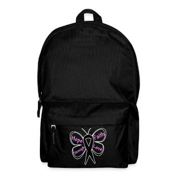 Liebe Stärke Glaube Hoffnung Melanom-Bewusstsein - Rucksack - Schwarz - Vorne