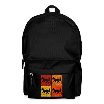 Trotter courses de trot dans un style rétro ou vintage - Sac à dos - noir - Devant