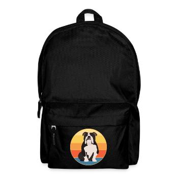 Bulldogge Hunderasse Vintage Retro Sonnenuntergang - Rucksack - Schwarz - Vorne