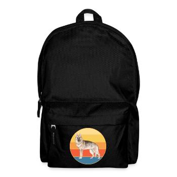 German Shepherd Dog Breed Vintage Retro Sunset - Backpack - black - Front