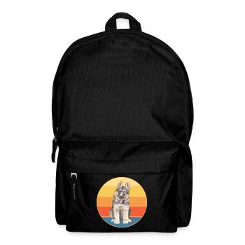 Berger Allemand Race Vintage Rétro Coucher de Soleil - Sac à dos - noir - Devant