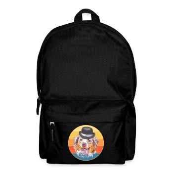 German Shepherd Dog Breed Vintage Retro Sunset - Backpack - black - Front