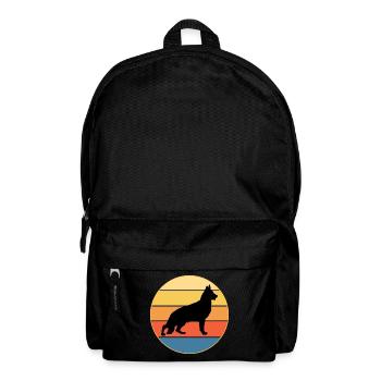 German Shepherd Dog Breed Vintage Retro Sunset - Backpack - black - Front