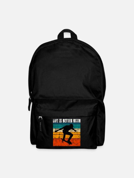 life is better on my skateboard skate skateboarder - Backpack - black