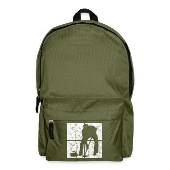 Eis Curling Curler Eisstockschießen Retro Geschenk - Rucksack - Olivgrün - Vorne