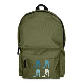 Eis Curling Curler Eisstockschießen Retro Geschenk - Rucksack - Olivgrün - Vorne