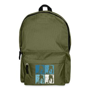 Eis Curling Curler Eisstockschießen Retro Geschenk - Rucksack - Olivgrün - Vorne