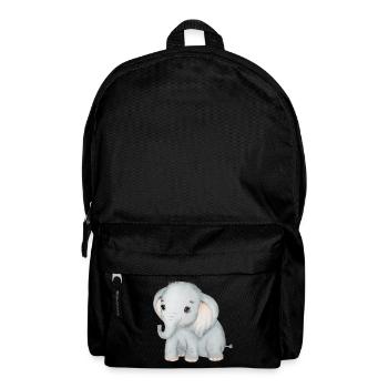 Elephant Family Mama Baby T-Shirt - Backpack - black - Front