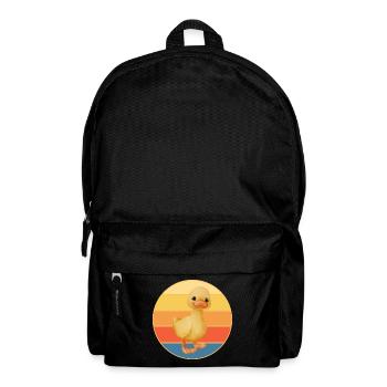 Niedliche Ente Vintage Retro Sonnenuntergang Tierliebhaber Design - Rucksack - Schwarz - Vorne