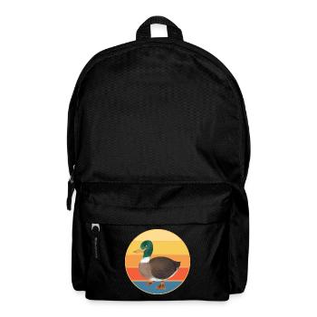Niedliche Ente Vintage Retro Sonnenuntergang Tierliebhaber Design - Rucksack - Schwarz - Vorne