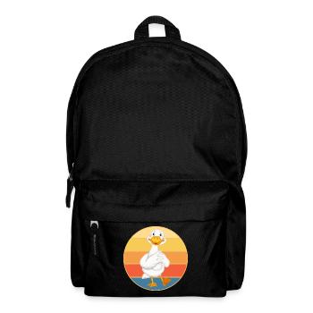 Niedliche Ente Vintage Retro Sonnenuntergang Tierliebhaber Design - Rucksack - Schwarz - Vorne