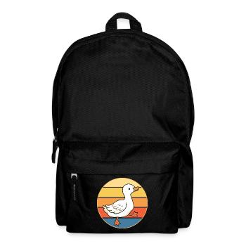 Niedliche Ente Vintage Retro Sonnenuntergang Tierliebhaber Design - Rucksack - Schwarz - Vorne