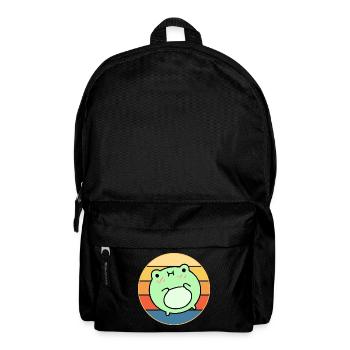 Süßer Frosch Vintage Retro Sonnenuntergang Tierliebhaber - Rucksack - Schwarz - Vorne