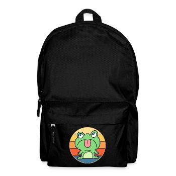 Niedlicher Frosch Vintage Retro Sonnenuntergang Tierliebhaber - Rucksack - Schwarz - Vorne