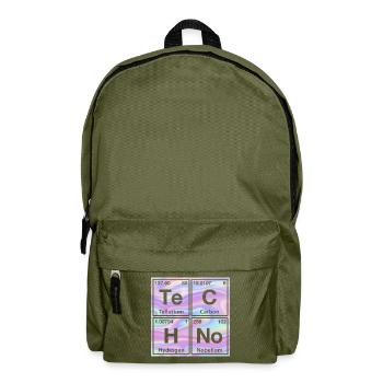 Techno Rave Electro Raver Chemie Periodensystem - Rucksack - Olivgrün - Vorne