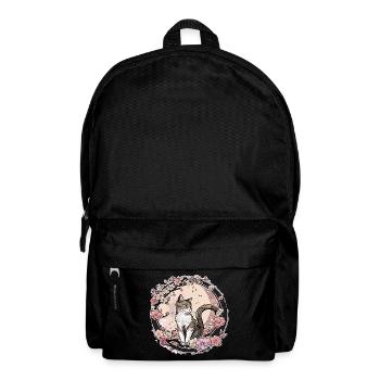 Cat with cherry blossoms - Backpack - black - Front