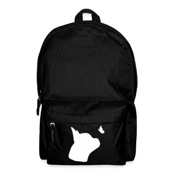 Französische Bulldogge mit Schmetterling - Rucksack - Schwarz - Vorne
