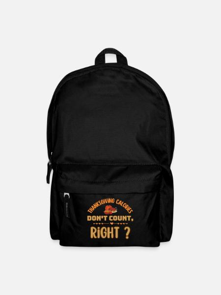 thanksgiving calories don't count,right? - Backpack - black