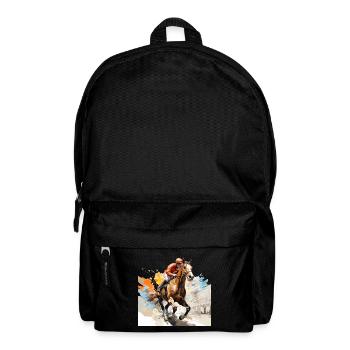 Pferd auf der Rennbahn - Rucksack - Schwarz - Vorne