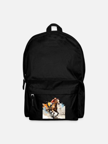 Cheval sur l’hippodrome - Sac à dos - noir