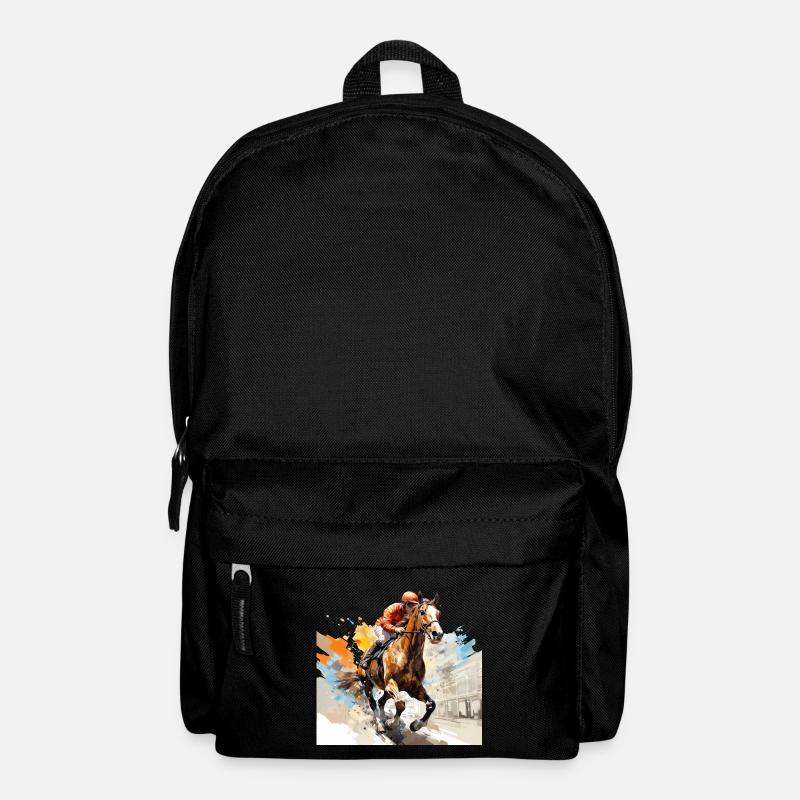 Pferd auf der Rennbahn - Rucksack - Schwarz