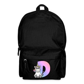 Licorne Lettre D - Sac à dos - noir - Devant