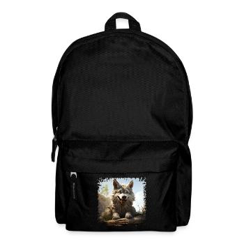 Lustiger Wolf - Rucksack - Schwarz - Vorne