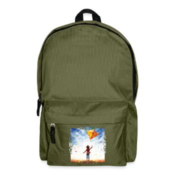 Flying kites is fun - Backpack - olive green - Front