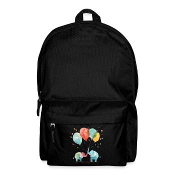 Two elephants with colorful balloons - Backpack - black - Front