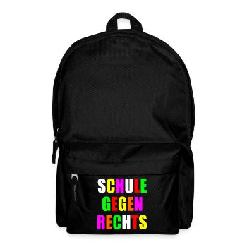 Schule gegen rechts - Rucksack - Schwarz - Vorne