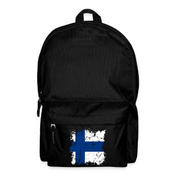 Finland Flag Suomi Finnish Flag Used Look - Backpack - black - Front