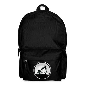 Excavators "digging in the moonlight" Construction site romance - Backpack - black - Front