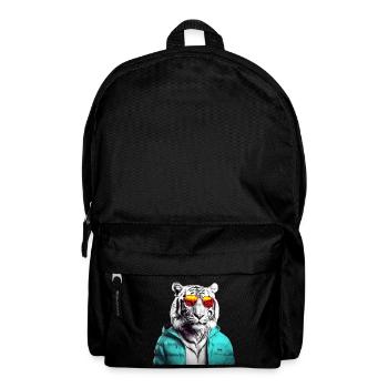 Tiger with Sunglasses Colorful Cool Tiger Forest Animal - Backpack - black - Front