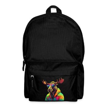 Moose with Sunglasses Colorful Cool Moose Forest Animal - Backpack - black - Front
