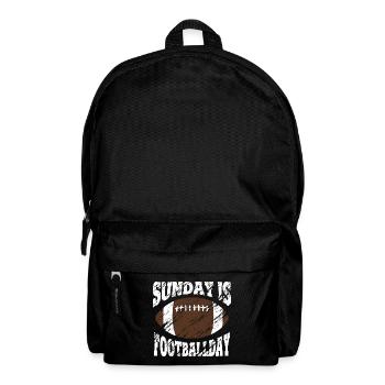 Sonntag ist Footballtag American Football Spruch - Rucksack - Schwarz - Vorne