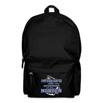 Unterschätze niemals ein alten Mann aus dem Norden - Rucksack - Schwarz - Vorne