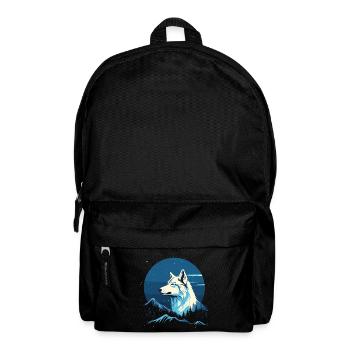 Wolf Scratch Marks Claws Wild Forest Animal Wolf's Head - Backpack - black - Front