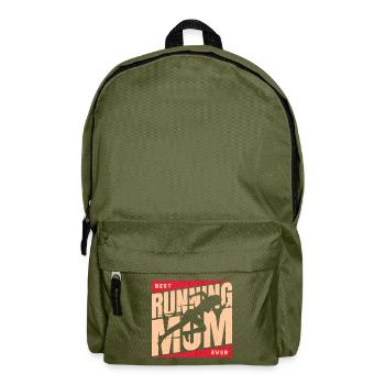 Marathon Runner Mom Best Runner Mom - Backpack - olive green - Front