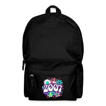 Rétro Groovy Année 2007 Femme 18 Ans Anniversaire - Sac à dos - noir - Devant