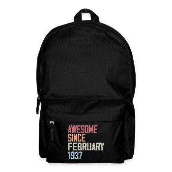 February 1937, 87th Birthday 1937 February 87 Years - Backpack - black - Front