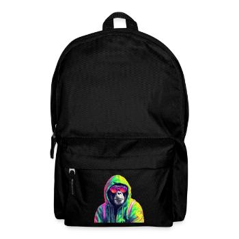 Schimpanse mit Sonnenbrille Bunt Cooler Affe - Rucksack - Schwarz - Vorne