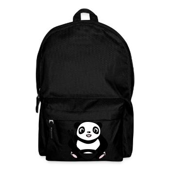 Baby Panda at eating rice with chopsticks - Backpack - black - Front