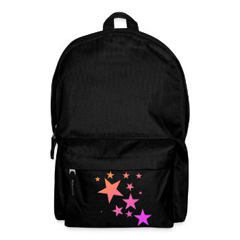 Pink Orange Colorful Star Star Carpet Pattern - Backpack - black - Front