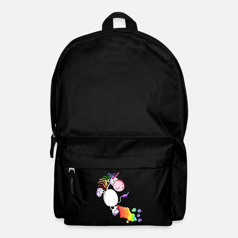 Unicorn farts a rainbow - Backpack - black